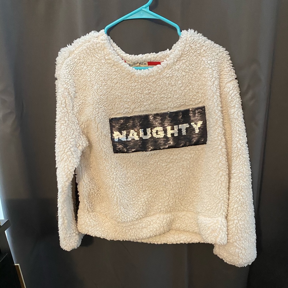 Wallflower reversible sequin top naughty/nice